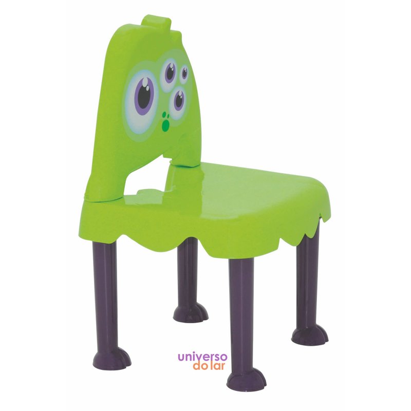 Cadeira Infantil Monster em Polipropileno - Verde