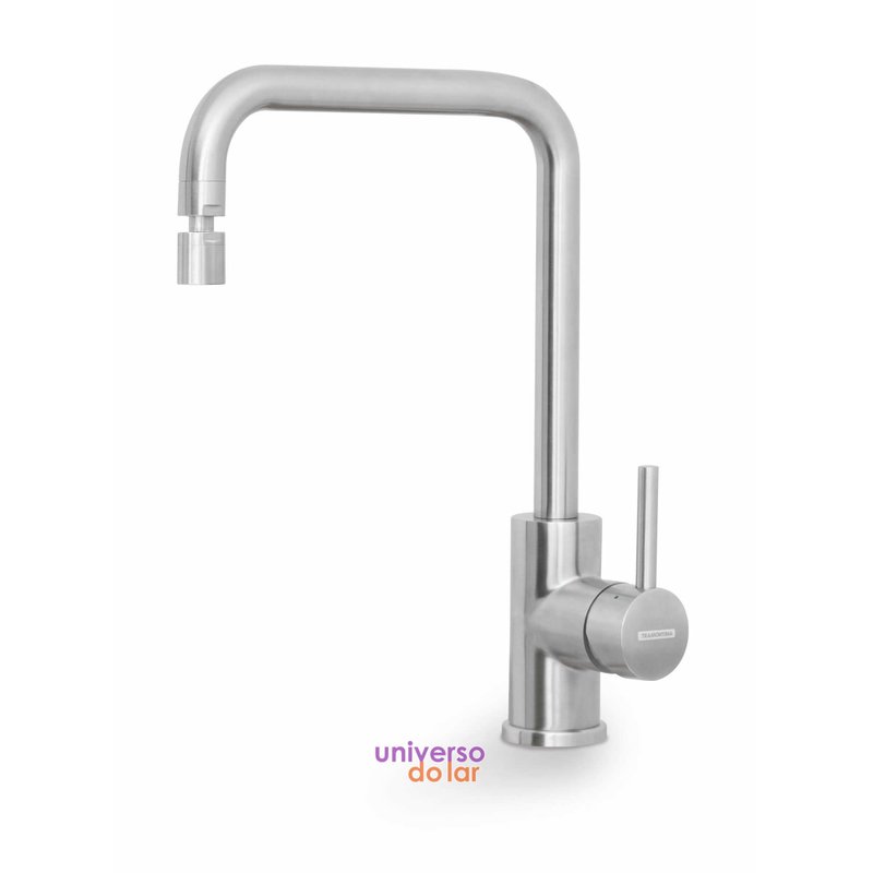 Misturador (Torneira) Monocomando Angolare com Bica Articulada - Aço Inox