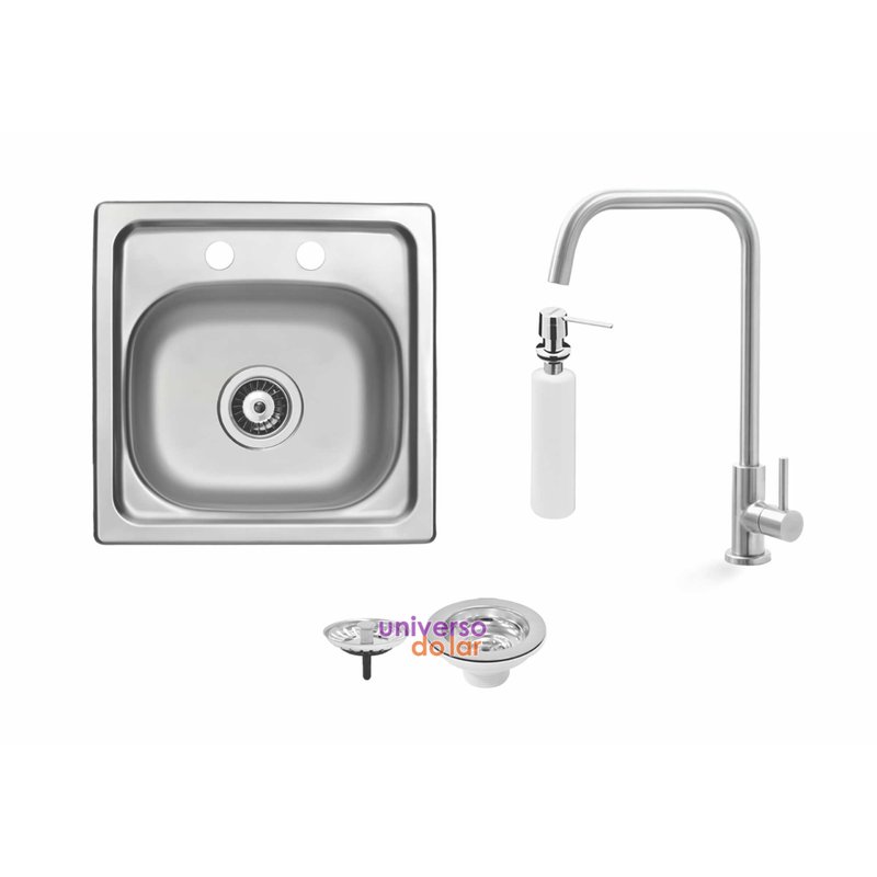 Kit Cuba Varanda Gourmet California 15 FX Acabamento Pré Polido 38x38cm + Acessórios - Aço Inox
