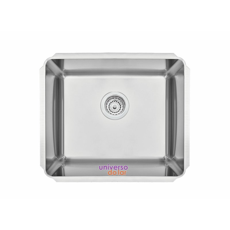 Cuba Profissional de embutir Dritta Pro em Aço Inox com Acabamento Scotch Brite 50x40 cm - Aço Inox