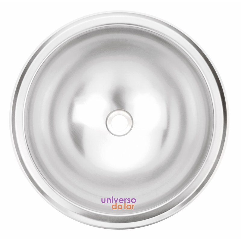 Lavabo Redondo de sobrepor em Aço Inox com Acabamento Acetinado oval 34 x 14 cm - Aço Inox