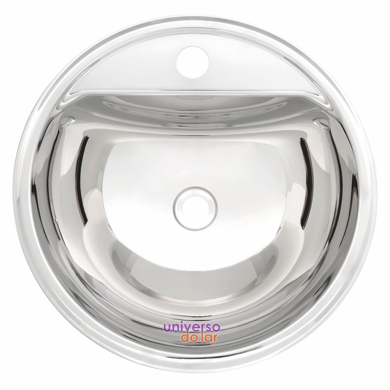 Lavabo de sobrepor Demi FX em Aço Inox Alto Brilho 38 cm - Aço Inox