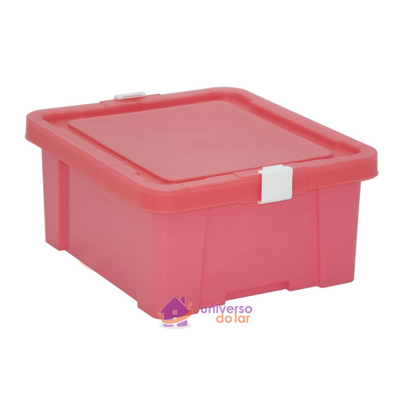 Caixa Organizadora 17L Rosa Basic