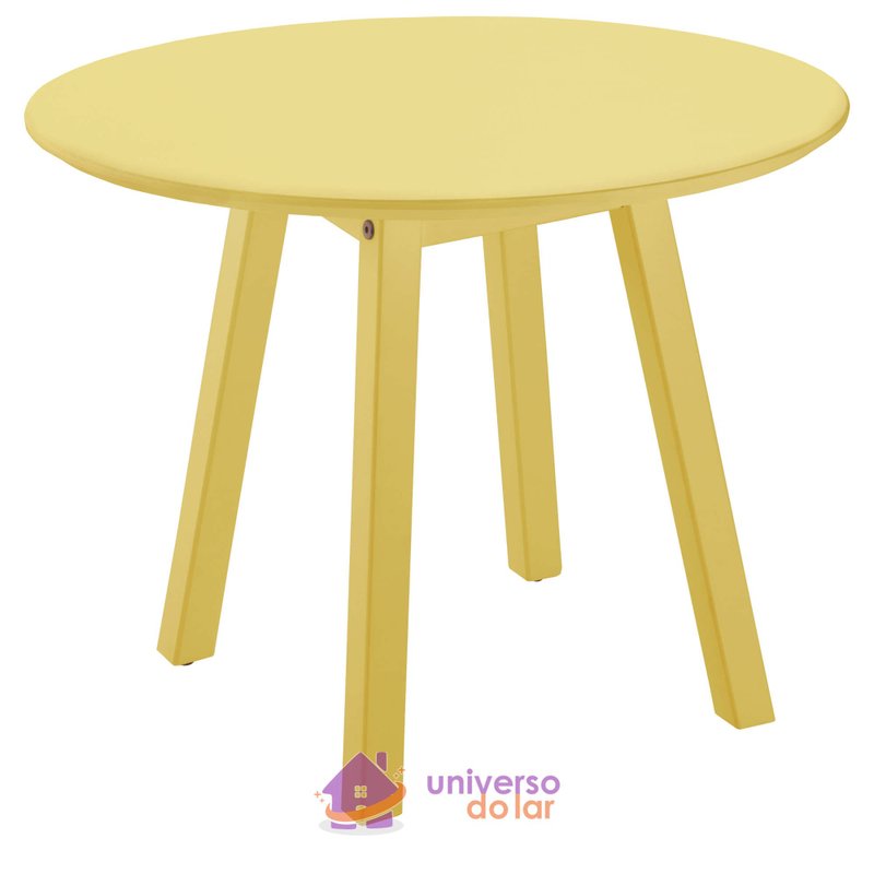 Mesa Lateral Modelo P Cor Amarela com Tampo Oval