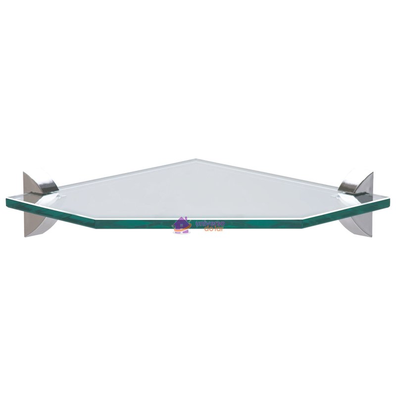 Prateleira Vidro Canto Glass Quadra 30cm x 30cm