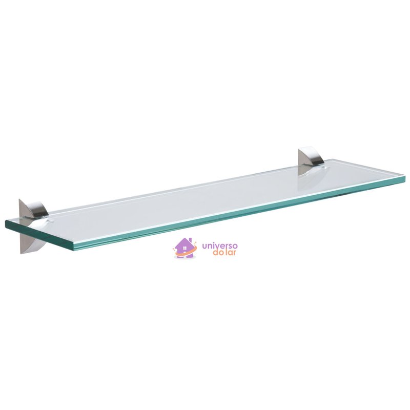 Prateleira Reta em Vidro Glass 60cm x 10cm