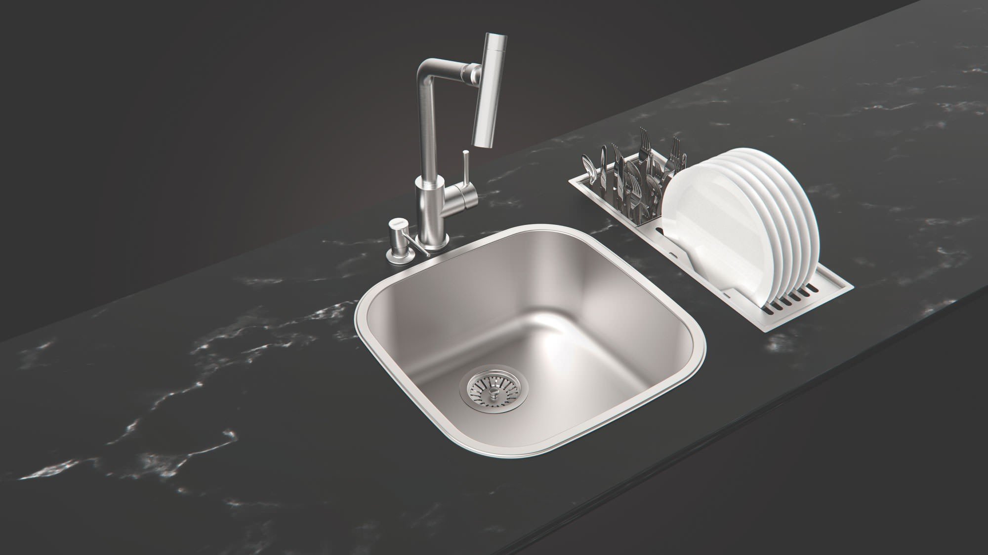 Escorredor Úmido 45x18cm para Sobrepor em Aço Inox com Acabamento Scotch Brite