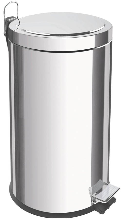 Lixeira Inox com Pedal Brasil com Acabamento Polido e Balde Interno Removível 20 L