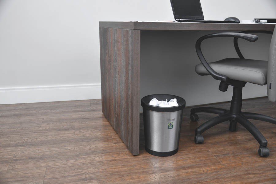 Cesto para Papel Konika Aço Inox Scotch Brite Base e Aro em Polipropileno 12 L