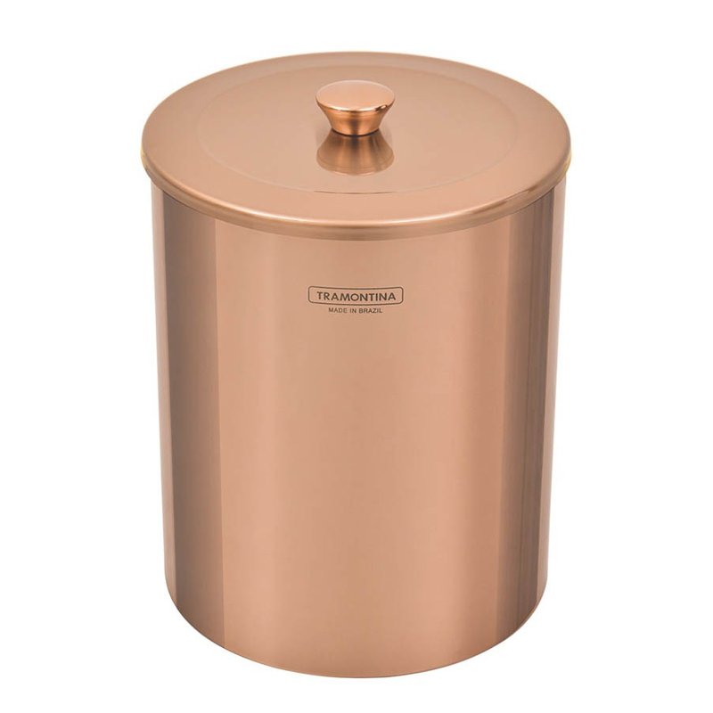 Lixeira Útil em Aço Inox Polido com revestimento epecial a base de verniz Rose Gold 5 L