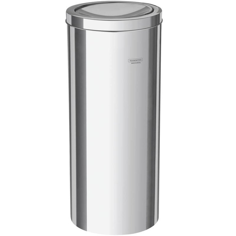 Lixeira Inox Swing com Acabamento Polido e Tampa Basculante 30 L