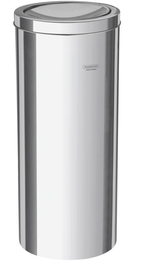 Lixeira Inox Swing com Acabamento Polido e Tampa Basculante 30 L
