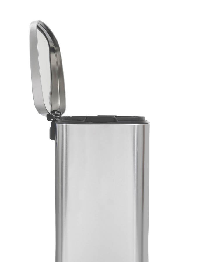 Lixeira Inox com Pedal Tipo D New Acabamento Scotch Brite e Balde Interno Removível 50 L