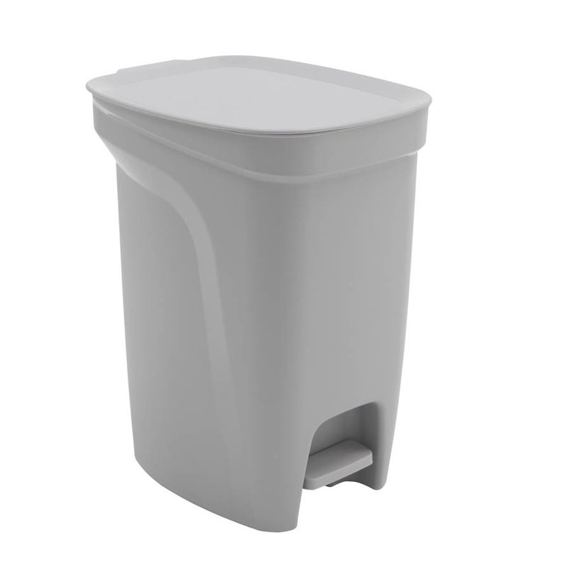 Lixeira Basic Compact em Polipropileno Cinza com Haste em Aço Galvanizado 10 L