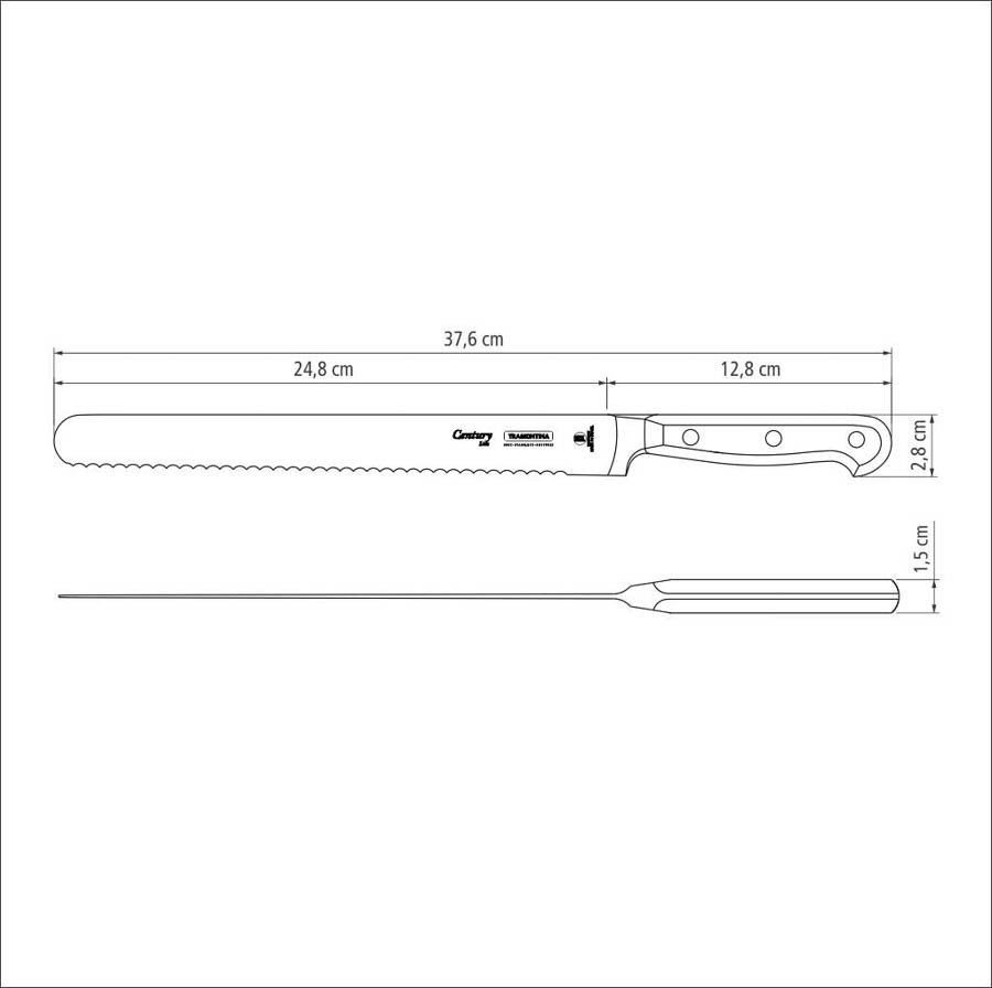 Faca para Confeitaria Century Lâmina Aço Inox Cabo de Policarbonato e Fibra de Vidro 10