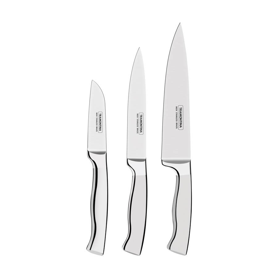 Jogo Facas Tramontina Cronos Aço Inox 3 Peças - 24099071