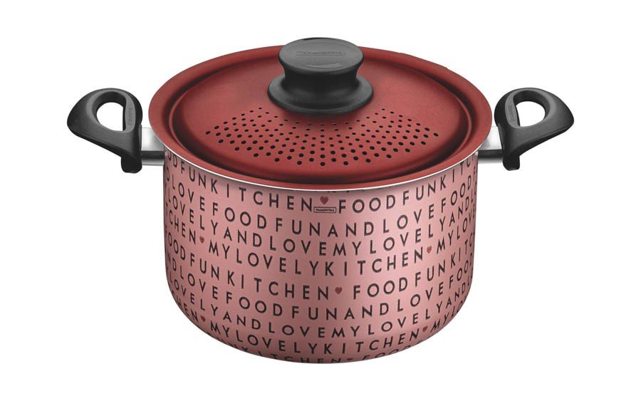 makaron♡ Espagueteira My Lovely Kitchen Alumínio Rosa Antiaderente Starflon
