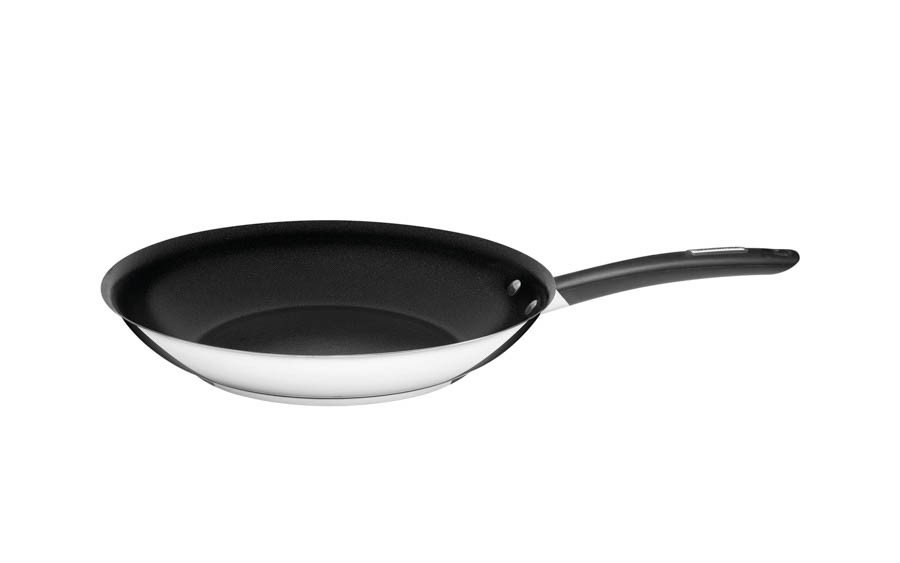 Frigideira Duo Silicone 20cm com Fundo Triplo em Aço Inox e Interno Antiaderente