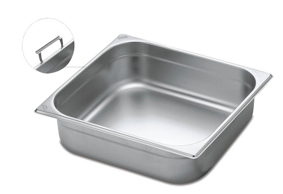 Cuba Gastronômica 2/3 em Aço Inox com Alças Móveis Profundidade 150 mm - Aço 304 -