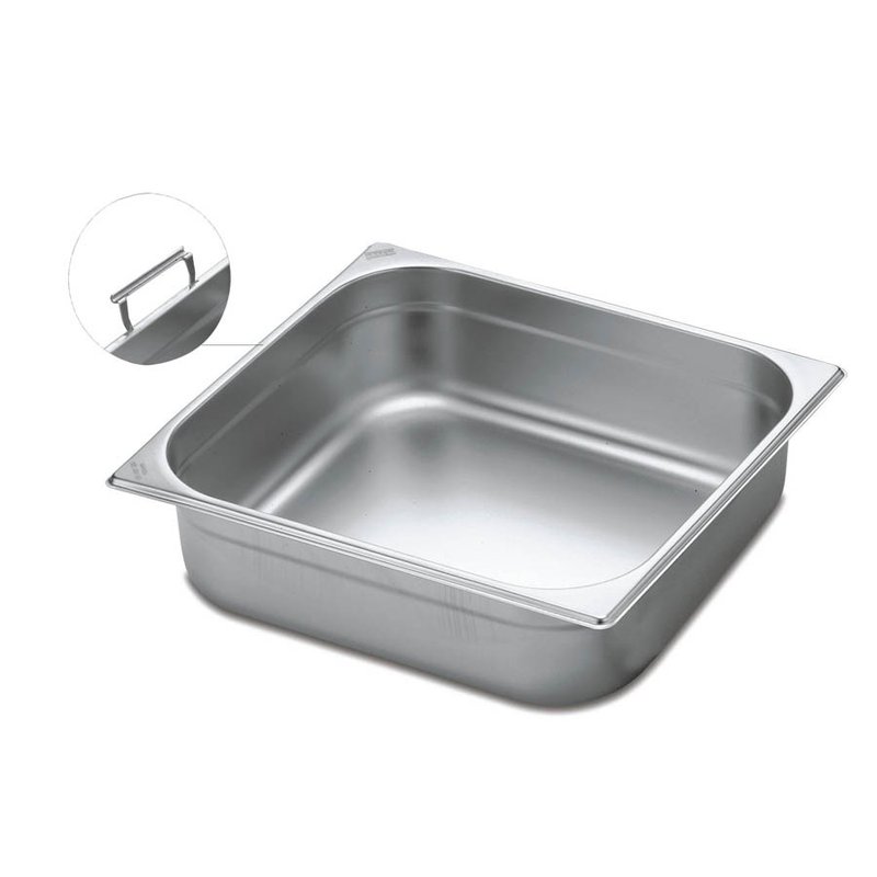 Cuba Gastronômica 2/3 em Aço Inox com Alças Móveis Profundidade 180 mm - Aço 304