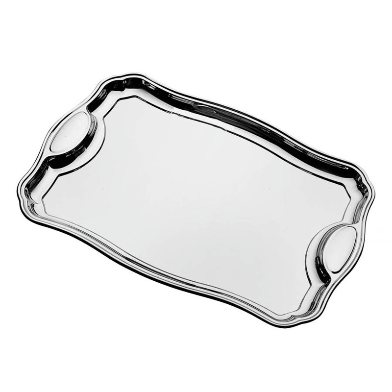 Bandeja Classic Retangular em Aço Inox com Alças 49 x 34 cm