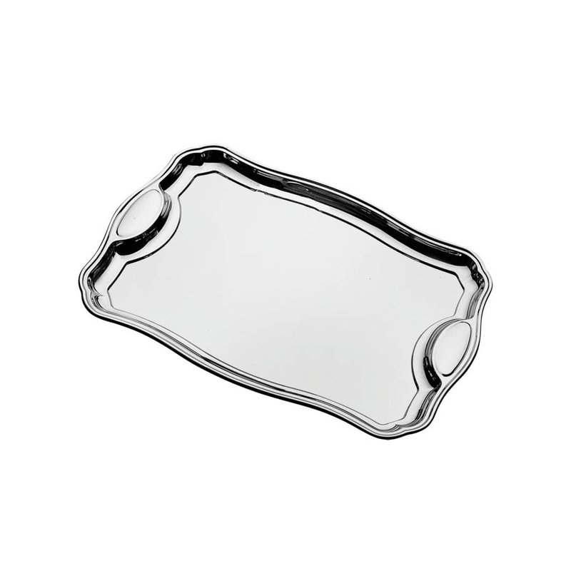 Bandeja Retangular Classic em Aço Inox com Alças 50x35cm