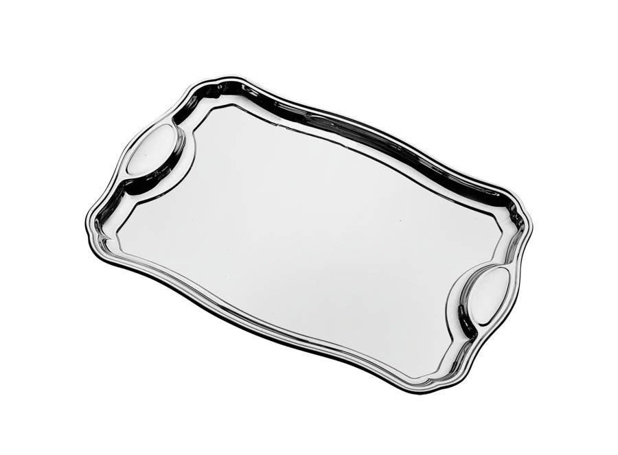 Bandeja Retangular Classic em Aço Inox com Alças 50x35cm
