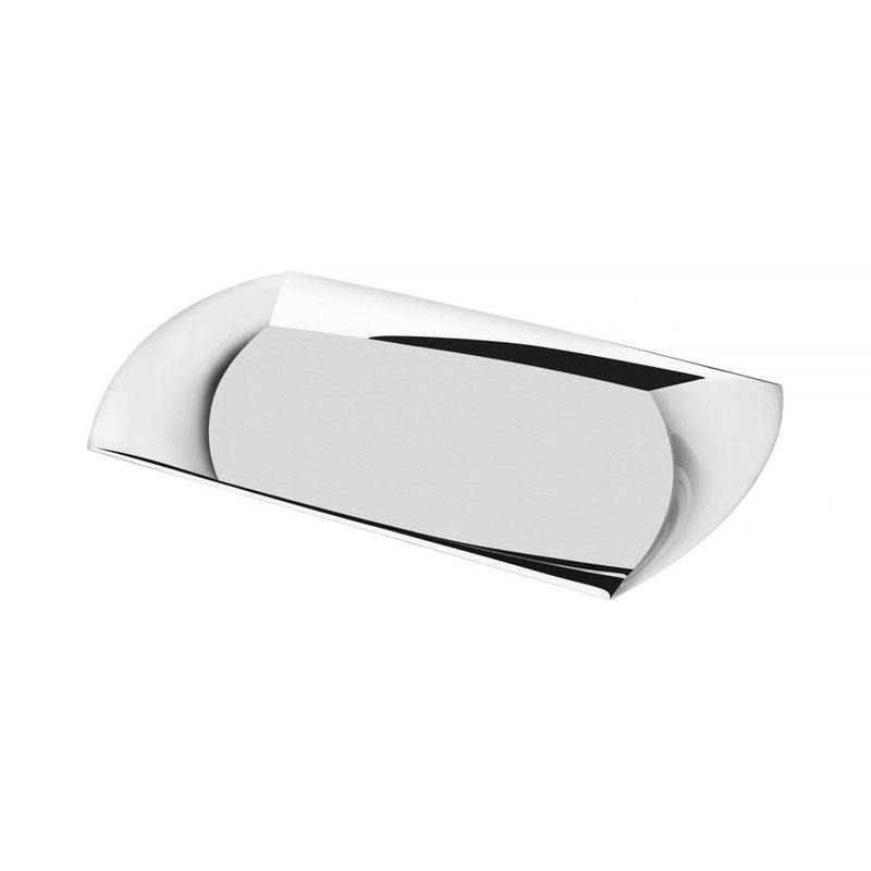 Bandeja TR3S Retangular em Aço Inox Design Três Pontas 42 x24 cm