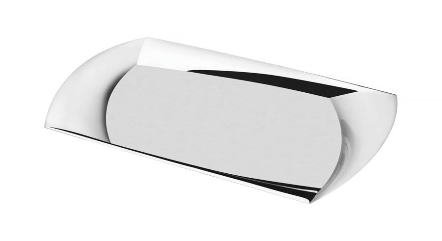 Bandeja TR3S Retangular em Aço Inox Design Três Pontas 42 x24 cm