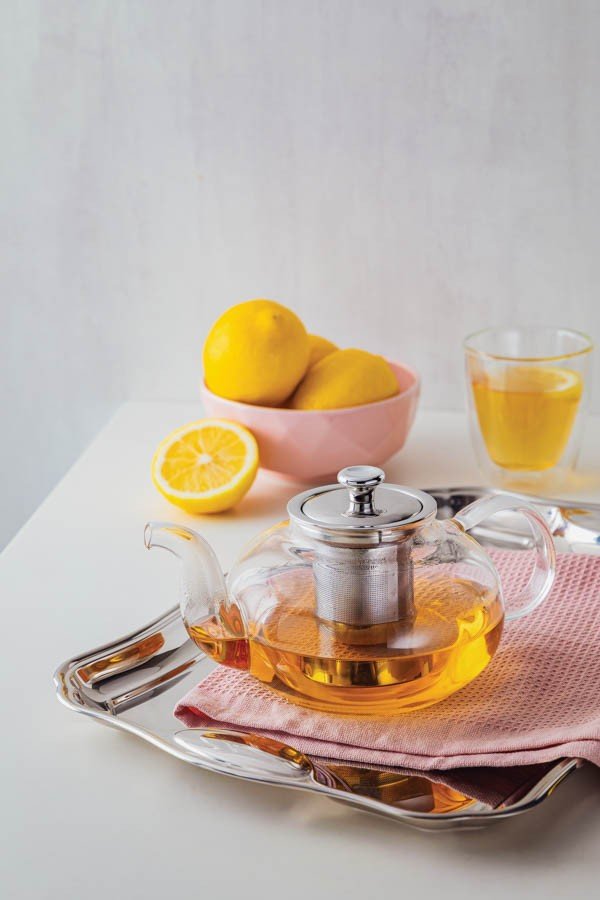 Bule para Chá em Vidro e Aço Inox com Infusor 1 L