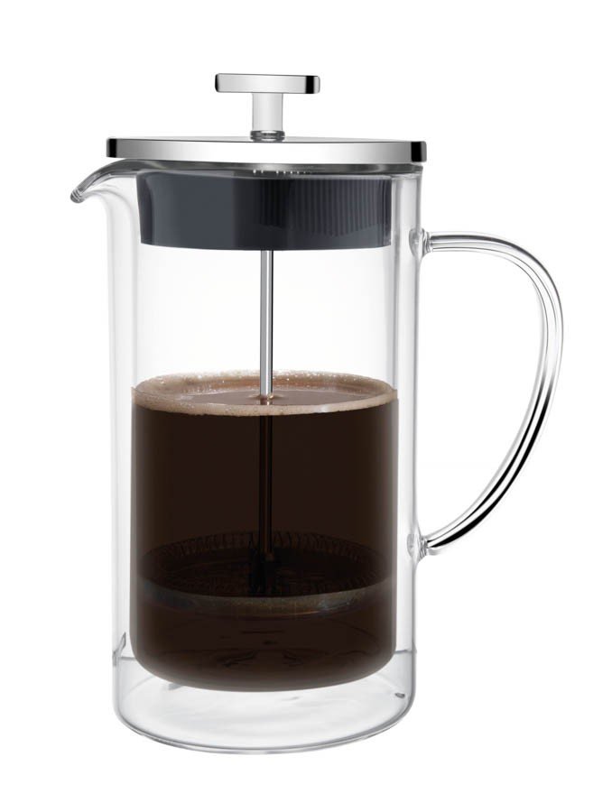 Cafeteira Francesa para Café em Vidro Duplo e Aço Inox 8 cm 420 ml