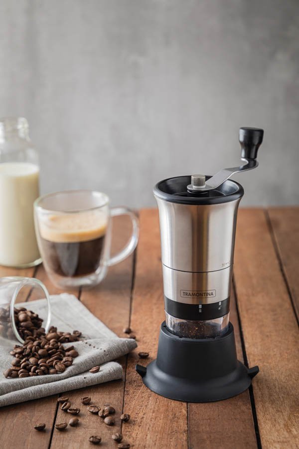 Moedor Café Tramontina Realce Aço Inox Copo Acrílico Moinho