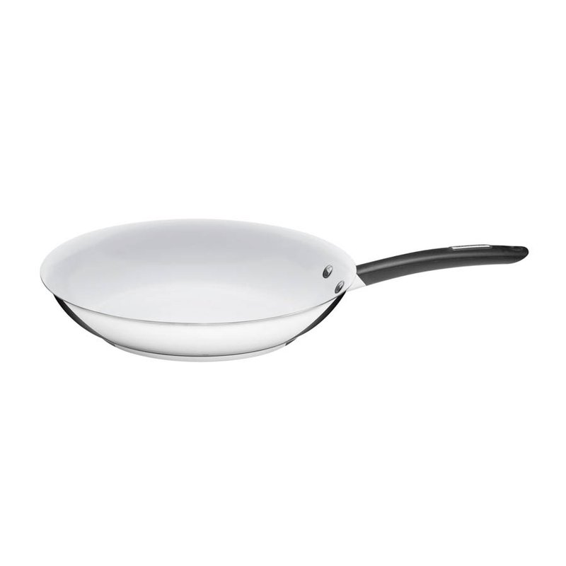 Frigideira Funda Inox Fundo Triplo Cerâmica Branca com Cabo de Silicone 26 cm 2,4 L