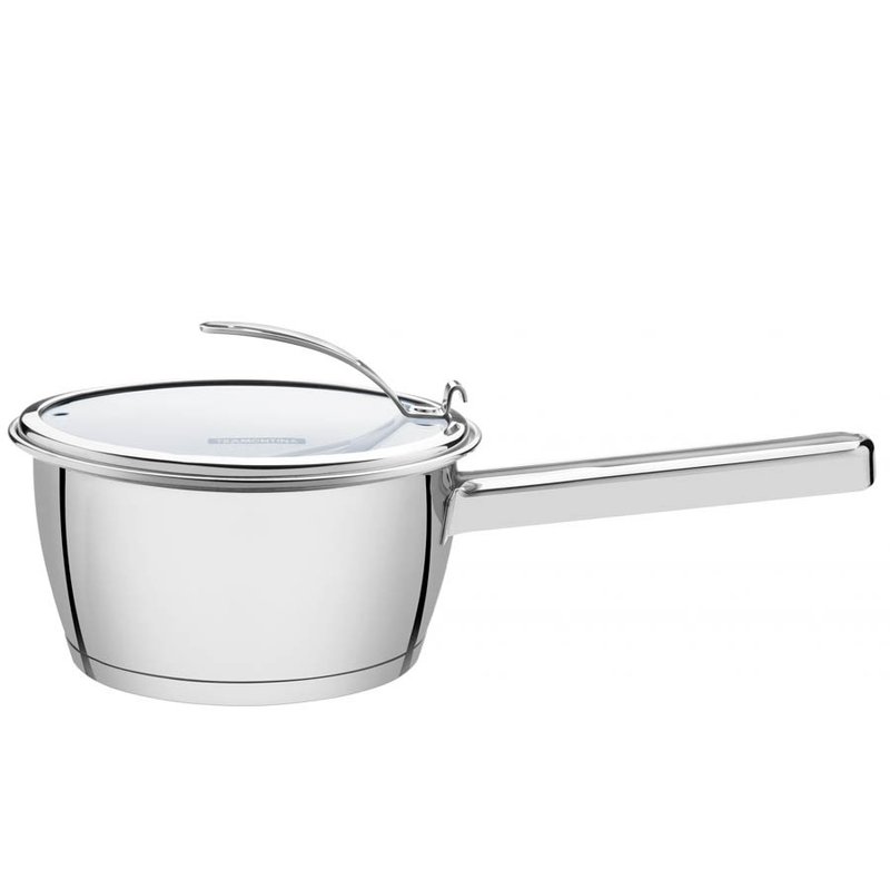 Panela Ventura em Aço Inox com Fundo Triplo e Tampa de Vidro 20 cm 2,7 L
