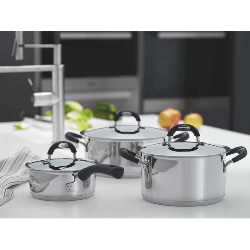 Caçarola Duo Silicone Funda em Aço Inox Fundo Triplo com Tampa e Alças em Silicone 20 cm