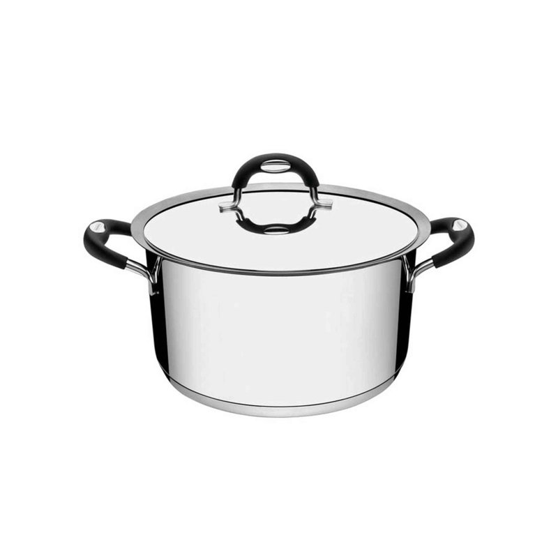 Caçarola Duo Silicone Funda em Aço Inox Fundo Triplo com Tampa e Alças em Silicone 24 cm
