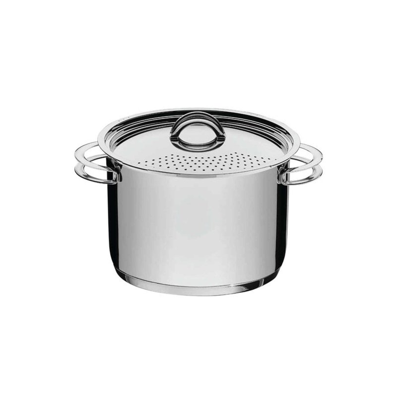 Espagueteira Solar em Aço Inox Fundo Triplo com Tampa e Alças 24 cm 7,7 L