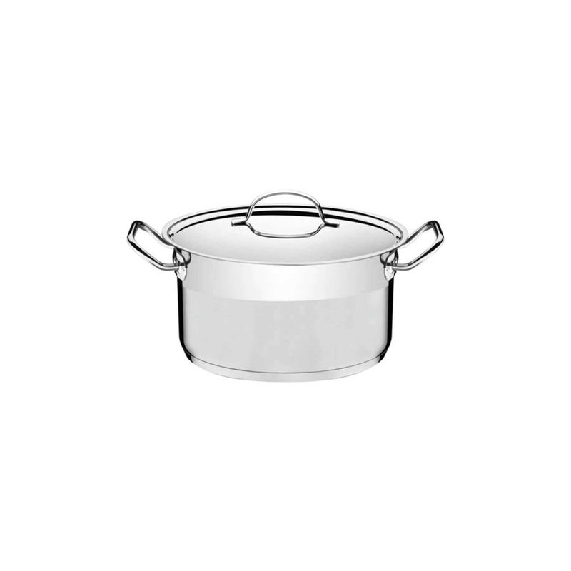 Caçarola Funda Professional em aço inox com fundo triplo Ø 24cm