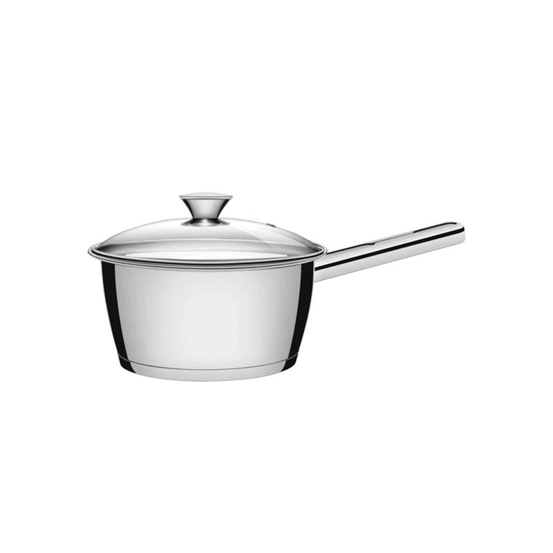 Panela Allegra em Aço Inox com Fundo Triplo e Tampa de Vidro 20 cm 2,7 L