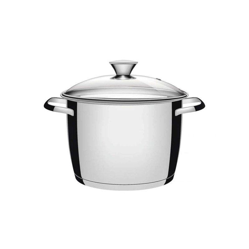 Caldeirão Allegra em Aço Inox com Fundo Triplo e Tampa de Vidro 22 cm 5,5 L