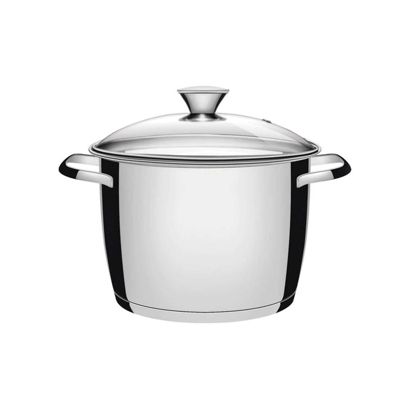 Caldeirão Allegra em Aço Inox com Fundo Triplo e Tampa de Vidro 24 cm 7,5 L