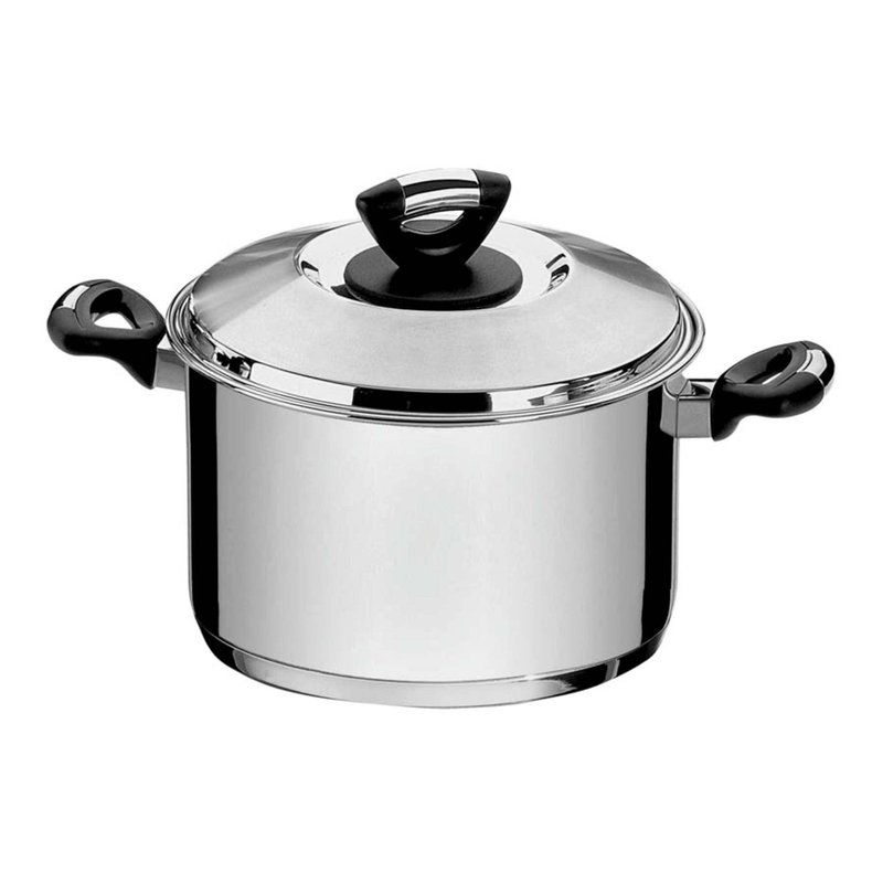 Caldeirão Solar Baquelite em Aço Inox Fundo Triplo com Tampa Alças de Baquelite 28 cm 11,