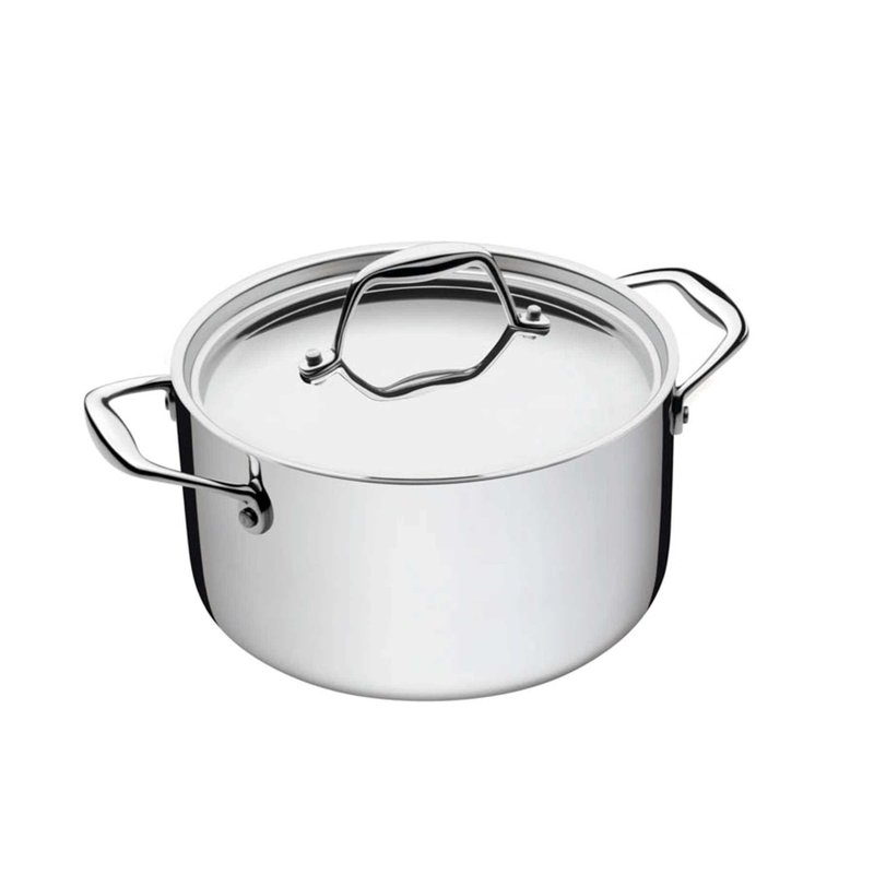 Caçarola Trix Funda em Aço Inox Corpo Triplo com Tampa e Alças 24 cm 5,8 L