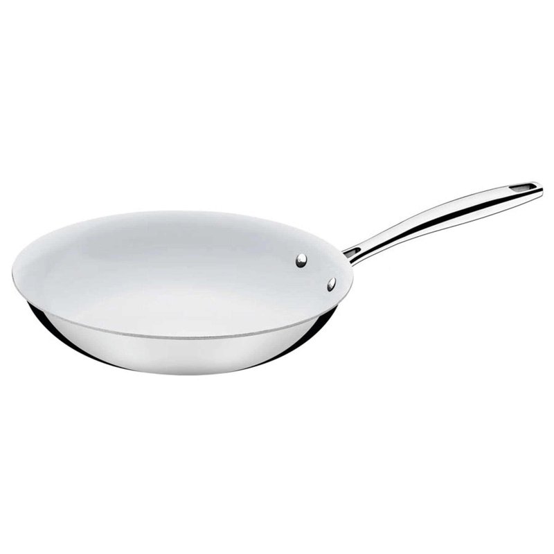 Frigideira Trix Rasa em Aço Inox Corpo Triplo Interno em Cerâmica Branca com Cabo 30 cm 2