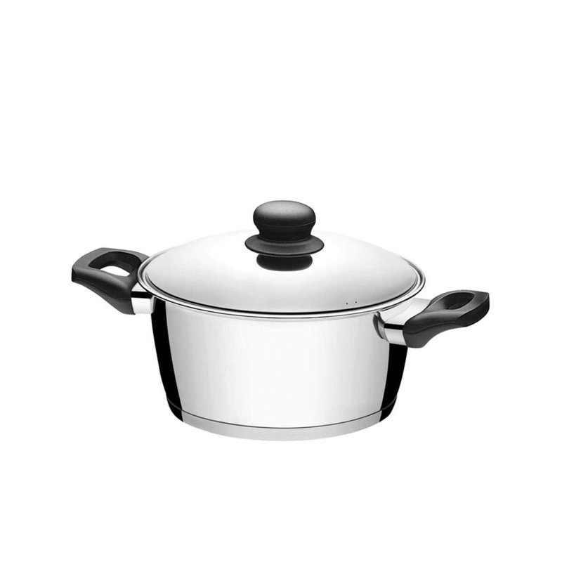 Caçarola funda  Allegra aço inox com fundo triplo Ø 20cm