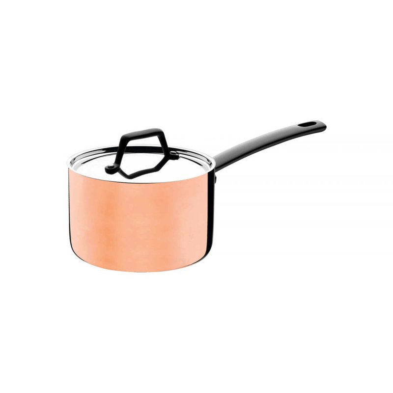 Caldeirão Trix Cobre Camada Externa em Cobre Corpo em 3 Camadas com Tampa e Cabo 16 cm 2,