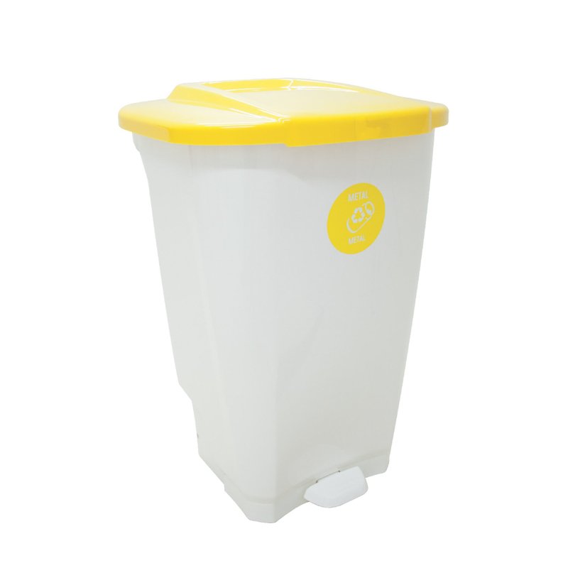 Lixeira T-Force Coleta Seletiva Metal 100L em Polipropileno Branco e Amarelo