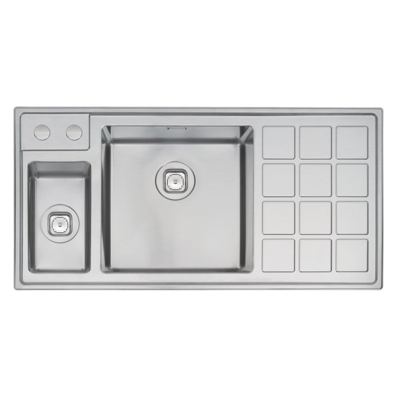 Cuba de Sobrepor Design Collection Quadrum em Aço Inox com Acabamento Scotch Brite 100x50