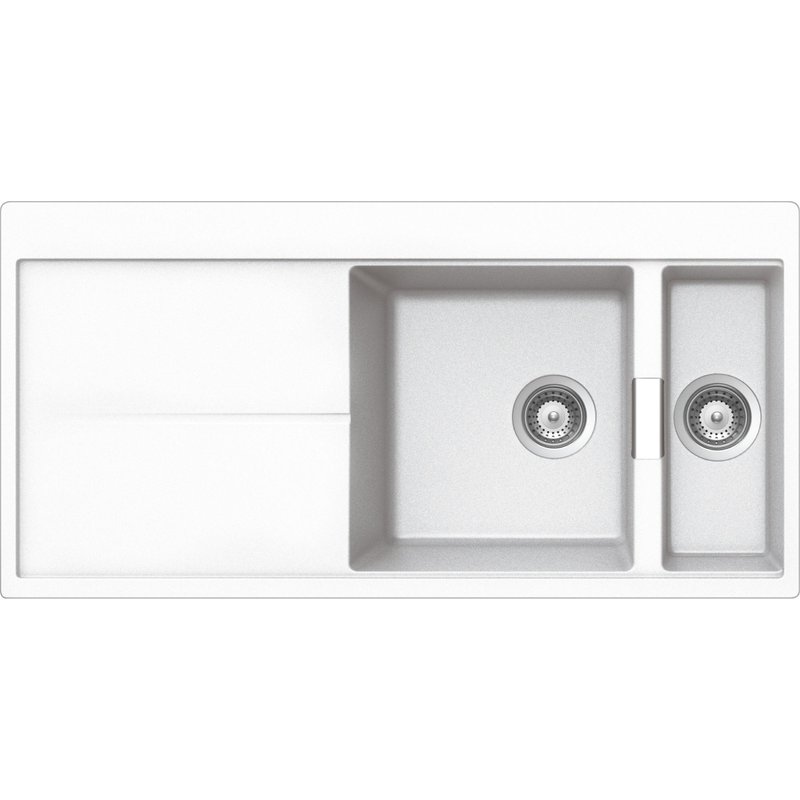 Cuba de sobrepor Design Collection Vulcano 1.5C 35 em Quartzo cor Polaris 100x50 cm com 2