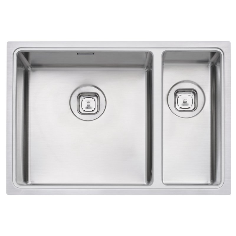 Cuba Design Collection Quadrum em Aço Inox com Acabamento Scotch Brite 66x46 com 2 Cubas